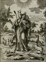 An illustration from Ichnographia emblematica triplicis ad Deum Tri-unum mysticae viae, purgativae, illuminativae, unitivae : splendoribus sanctorum, virtutibus eorum, divinisque charismatibus illustrata, in quinque partes divisa ... (1779)
