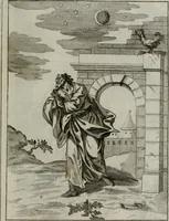 An illustration from Ichnographia emblematica triplicis ad Deum Tri-unum mysticae viae, purgativae, illuminativae, unitivae : splendoribus sanctorum, virtutibus eorum, divinisque charismatibus illustrata, in quinque partes divisa ... (1779)