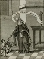 Picture 57 of 108 from Ichnographia emblematica triplicis ad Deum Tri-unum mysticae viae, purgativae, illuminativae, unitivae : splendoribus sanctorum, virtutibus eorum, divinisque charismatibus illustrata, in quinque partes divisa ... (1779), leaf 126