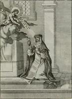 An illustration from Ichnographia emblematica triplicis ad Deum Tri-unum mysticae viae, purgativae, illuminativae, unitivae : splendoribus sanctorum, virtutibus eorum, divinisque charismatibus illustrata, in quinque partes divisa ... (1779)