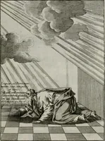 Picture 75 of 108 from Ichnographia emblematica triplicis ad Deum Tri-unum mysticae viae, purgativae, illuminativae, unitivae : splendoribus sanctorum, virtutibus eorum, divinisque charismatibus illustrata, in quinque partes divisa ... (1779), leaf 154