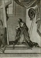 An illustration from Ichnographia emblematica triplicis ad Deum Tri-unum mysticae viae, purgativae, illuminativae, unitivae : splendoribus sanctorum, virtutibus eorum, divinisque charismatibus illustrata, in quinque partes divisa ... (1779)