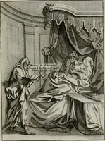 An illustration from Ichnographia emblematica triplicis ad Deum Tri-unum mysticae viae, purgativae, illuminativae, unitivae : splendoribus sanctorum, virtutibus eorum, divinisque charismatibus illustrata, in quinque partes divisa ... (1779)