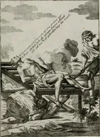 An illustration from Ichnographia emblematica triplicis ad Deum Tri-unum mysticae viae, purgativae, illuminativae, unitivae : splendoribus sanctorum, virtutibus eorum, divinisque charismatibus illustrata, in quinque partes divisa ... (1779)