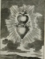 An illustration from Ichnographia emblematica triplicis ad Deum Tri-unum mysticae viae, purgativae, illuminativae, unitivae : splendoribus sanctorum, virtutibus eorum, divinisque charismatibus illustrata, in quinque partes divisa ... (1779)