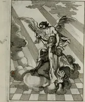 An illustration from Ichnographia emblematica triplicis ad Deum Tri-unum mysticae viae, purgativae, illuminativae, unitivae : splendoribus sanctorum, virtutibus eorum, divinisque charismatibus illustrata, in quinque partes divisa ... (1779)