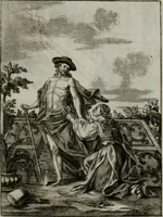An illustration from Ichnographia emblematica triplicis ad Deum Tri-unum mysticae viae, purgativae, illuminativae, unitivae : splendoribus sanctorum, virtutibus eorum, divinisque charismatibus illustrata, in quinque partes divisa ... (1779)