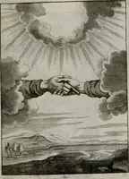 An illustration from Ichnographia emblematica triplicis ad Deum Tri-unum mysticae viae, purgativae, illuminativae, unitivae : splendoribus sanctorum, virtutibus eorum, divinisque charismatibus illustrata, in quinque partes divisa ... (1779)