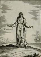 An illustration from Ichnographia emblematica triplicis ad Deum Tri-unum mysticae viae, purgativae, illuminativae, unitivae : splendoribus sanctorum, virtutibus eorum, divinisque charismatibus illustrata, in quinque partes divisa ... (1779)