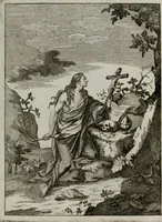 An illustration from Ichnographia emblematica triplicis ad Deum Tri-unum mysticae viae, purgativae, illuminativae, unitivae : splendoribus sanctorum, virtutibus eorum, divinisque charismatibus illustrata, in quinque partes divisa ... (1779)