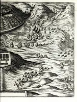 Picture 18 of 34 from I commentari di C. Givlio Cesare : con le figvre in rame de gli alloggiamenti, de' fatti d'arme, delle circonuallationi delle città, & di molte altre cose notabili descritte in essi (1598), leaf 275