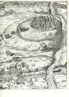 An illustration from I commentari di C. Givlio Cesare : con le figvre in rame de gli alloggiamenti, de' fatti d'arme, delle circonuallationi delle città, & di molte altre cose notabili descritte in essi (1598)