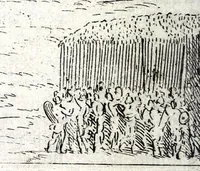 Picture 5 of 34 from I commentari di C. Givlio Cesare : con le figvre in rame de gli alloggiamenti, de' fatti d'arme, delle circonuallationi delle città, & di molte altre cose notabili descritte in essi (1598), leaf 62