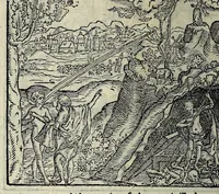 An illustration from Icones catecheseos et virtvtvm ac uitiorum illustratae numeris Iohannis Hofferi cobergensis : item. Historia passionis domini nostri Iesu Christi effigiata (1558)