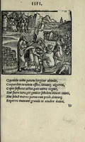 An illustration from Icones catecheseos et virtvtvm ac uitiorum illustratae numeris Iohannis Hofferi cobergensis : item. Historia passionis domini nostri Iesu Christi effigiata (1558)