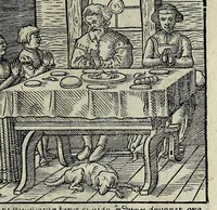 An illustration from Icones catecheseos et virtvtvm ac uitiorum illustratae numeris Iohannis Hofferi cobergensis : item. Historia passionis domini nostri Iesu Christi effigiata (1558)
