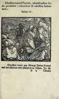 An illustration from Icones catecheseos et virtvtvm ac uitiorum illustratae numeris Iohannis Hofferi cobergensis : item. Historia passionis domini nostri Iesu Christi effigiata (1558)