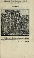 An illustration from Icones catecheseos et virtvtvm ac uitiorum illustratae numeris Iohannis Hofferi cobergensis : item. Historia passionis domini nostri Iesu Christi effigiata (1558)