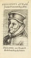 An illustration from Icones et epitaphia qvatvor postremorvm ducum Burgundiae ex augustissima Valesiorum familia = Les povrtraits des qvatre derniers Ducs de Bourgongne, de la royale maison de Valois (1587)