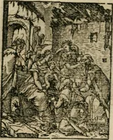 An illustration from Icones historicae Novi Testamenti, carminibus latinis et gallicis illustratae, in quibus exponitur historia in singulis exhibita figuris = Figures historiques du Nouveau Testament, accompagnées de quadrains en latin et en françois, qui exposent l'histoire representée en chaque figure (1681)