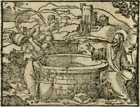 An illustration from Icones historicae Novi Testamenti, carminibus latinis et gallicis illustratae, in quibus exponitur historia in singulis exhibita figuris = Figures historiques du Nouveau Testament, accompagnées de quadrains en latin et en françois, qui exposent l'histoire representée en chaque figure (1681)