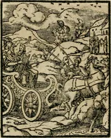 An illustration from Icones historicae Novi Testamenti, carminibus latinis et gallicis illustratae, in quibus exponitur historia in singulis exhibita figuris = Figures historiques du Nouveau Testament, accompagnées de quadrains en latin et en françois, qui exposent l'histoire representée en chaque figure (1681)