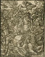 An illustration from Icones historicae Novi Testamenti, carminibus latinis et gallicis illustratae, in quibus exponitur historia in singulis exhibita figuris = Figures historiques du Nouveau Testament, accompagnées de quadrains en latin et en françois, qui exposent l'histoire representée en chaque figure (1681)
