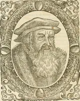 An illustration from Icones, id est, Verae imagines virorvm doctrina simvl et pietate illvstrivm, qvorvm praecipuè ministerio partim bonarum literarum studia sunt restituta, partim vera religio in variis orbis christiani regionibus, nostra patrúmque memoria fuit instaurata: additis eorundem vitae & operae descriptionibus, quibus adiectae sunt nonnullae picturae quas emblemata vocant (1580)