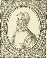 An illustration from Icones, id est, Verae imagines virorvm doctrina simvl et pietate illvstrivm, qvorvm praecipuè ministerio partim bonarum literarum studia sunt restituta, partim vera religio in variis orbis christiani regionibus, nostra patrúmque memoria fuit instaurata: additis eorundem vitae & operae descriptionibus, quibus adiectae sunt nonnullae picturae quas emblemata vocant (1580)