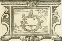 An illustration from Icones, id est, Verae imagines virorvm doctrina simvl et pietate illvstrivm, qvorvm praecipuè ministerio partim bonarum literarum studia sunt restituta, partim vera religio in variis orbis christiani regionibus, nostra patrúmque memoria fuit instaurata: additis eorundem vitae & operae descriptionibus, quibus adiectae sunt nonnullae picturae quas emblemata vocant (1580)