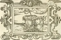 An illustration from Icones, id est, Verae imagines virorvm doctrina simvl et pietate illvstrivm, qvorvm praecipuè ministerio partim bonarum literarum studia sunt restituta, partim vera religio in variis orbis christiani regionibus, nostra patrúmque memoria fuit instaurata: additis eorundem vitae & operae descriptionibus, quibus adiectae sunt nonnullae picturae quas emblemata vocant (1580)