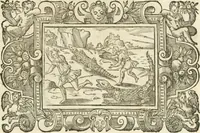 An illustration from Icones, id est, Verae imagines virorvm doctrina simvl et pietate illvstrivm, qvorvm praecipuè ministerio partim bonarum literarum studia sunt restituta, partim vera religio in variis orbis christiani regionibus, nostra patrúmque memoria fuit instaurata: additis eorundem vitae & operae descriptionibus, quibus adiectae sunt nonnullae picturae quas emblemata vocant (1580)