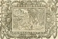 An illustration from Icones, id est, Verae imagines virorvm doctrina simvl et pietate illvstrivm, qvorvm praecipuè ministerio partim bonarum literarum studia sunt restituta, partim vera religio in variis orbis christiani regionibus, nostra patrúmque memoria fuit instaurata: additis eorundem vitae & operae descriptionibus, quibus adiectae sunt nonnullae picturae quas emblemata vocant (1580)