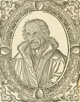 An illustration from Icones, id est, Verae imagines virorvm doctrina simvl et pietate illvstrivm, qvorvm praecipuè ministerio partim bonarum literarum studia sunt restituta, partim vera religio in variis orbis christiani regionibus, nostra patrúmque memoria fuit instaurata: additis eorundem vitae & operae descriptionibus, quibus adiectae sunt nonnullae picturae quas emblemata vocant (1580)