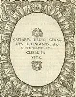 An illustration from Icones, id est, Verae imagines virorvm doctrina simvl et pietate illvstrivm, qvorvm praecipuè ministerio partim bonarum literarum studia sunt restituta, partim vera religio in variis orbis christiani regionibus, nostra patrúmque memoria fuit instaurata: additis eorundem vitae & operae descriptionibus, quibus adiectae sunt nonnullae picturae quas emblemata vocant (1580)
