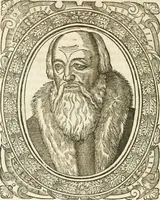 An illustration from Icones, id est, Verae imagines virorvm doctrina simvl et pietate illvstrivm, qvorvm praecipuè ministerio partim bonarum literarum studia sunt restituta, partim vera religio in variis orbis christiani regionibus, nostra patrúmque memoria fuit instaurata: additis eorundem vitae & operae descriptionibus, quibus adiectae sunt nonnullae picturae quas emblemata vocant (1580)