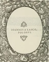An illustration from Icones, id est, Verae imagines virorum doctrina simul et pietate illustrium, : quorum praecipuè ministerio partim bonarum literarum studia sunt restituta, partim vera religio in variis orbis Christiani regionibus, nostra patrúmque memoria fuit instaurata : additis eorundem vitae & operae descriptionibus, quibus adiectae sunt nonnullae picturae quas emblemata vocant. (1580)