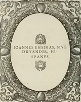 An illustration from Icones, id est, Verae imagines virorum doctrina simul et pietate illustrium, : quorum praecipuè ministerio partim bonarum literarum studia sunt restituta, partim vera religio in variis orbis Christiani regionibus, nostra patrúmque memoria fuit instaurata : additis eorundem vitae & operae descriptionibus, quibus adiectae sunt nonnullae picturae quas emblemata vocant. (1580)