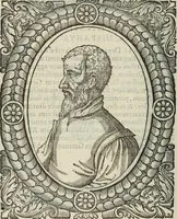 An illustration from Icones, id est, Verae imagines virorum doctrina simul et pietate illustrium, : quorum praecipuè ministerio partim bonarum literarum studia sunt restituta, partim vera religio in variis orbis Christiani regionibus, nostra patrúmque memoria fuit instaurata : additis eorundem vitae & operae descriptionibus, quibus adiectae sunt nonnullae picturae quas emblemata vocant. (1580)