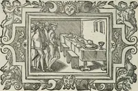 An illustration from Icones, id est, Verae imagines virorum doctrina simul et pietate illustrium, : quorum praecipuè ministerio partim bonarum literarum studia sunt restituta, partim vera religio in variis orbis Christiani regionibus, nostra patrúmque memoria fuit instaurata : additis eorundem vitae & operae descriptionibus, quibus adiectae sunt nonnullae picturae quas emblemata vocant. (1580)