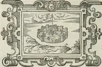 An illustration from Icones, id est, Verae imagines virorum doctrina simul et pietate illustrium, : quorum praecipuè ministerio partim bonarum literarum studia sunt restituta, partim vera religio in variis orbis Christiani regionibus, nostra patrúmque memoria fuit instaurata : additis eorundem vitae & operae descriptionibus, quibus adiectae sunt nonnullae picturae quas emblemata vocant. (1580)