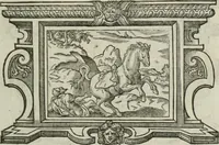 An illustration from Icones, id est, Verae imagines virorum doctrina simul et pietate illustrium, : quorum praecipuè ministerio partim bonarum literarum studia sunt restituta, partim vera religio in variis orbis Christiani regionibus, nostra patrúmque memoria fuit instaurata : additis eorundem vitae & operae descriptionibus, quibus adiectae sunt nonnullae picturae quas emblemata vocant. (1580)