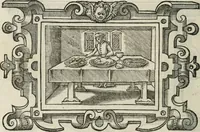 An illustration from Icones, id est, Verae imagines virorum doctrina simul et pietate illustrium, : quorum praecipuè ministerio partim bonarum literarum studia sunt restituta, partim vera religio in variis orbis Christiani regionibus, nostra patrúmque memoria fuit instaurata : additis eorundem vitae & operae descriptionibus, quibus adiectae sunt nonnullae picturae quas emblemata vocant. (1580)