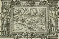 An illustration from Icones, id est, Verae imagines virorum doctrina simul et pietate illustrium, : quorum praecipuè ministerio partim bonarum literarum studia sunt restituta, partim vera religio in variis orbis Christiani regionibus, nostra patrúmque memoria fuit instaurata : additis eorundem vitae & operae descriptionibus, quibus adiectae sunt nonnullae picturae quas emblemata vocant. (1580)