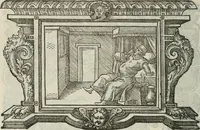 An illustration from Icones, id est, Verae imagines virorum doctrina simul et pietate illustrium, : quorum praecipuè ministerio partim bonarum literarum studia sunt restituta, partim vera religio in variis orbis Christiani regionibus, nostra patrúmque memoria fuit instaurata : additis eorundem vitae & operae descriptionibus, quibus adiectae sunt nonnullae picturae quas emblemata vocant. (1580)