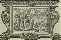 An illustration from Icones, id est, Verae imagines virorum doctrina simul et pietate illustrium, : quorum praecipuè ministerio partim bonarum literarum studia sunt restituta, partim vera religio in variis orbis Christiani regionibus, nostra patrúmque memoria fuit instaurata : additis eorundem vitae & operae descriptionibus, quibus adiectae sunt nonnullae picturae quas emblemata vocant. (1580)