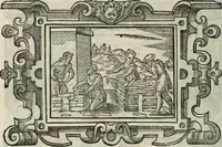 An illustration from Icones, id est, Verae imagines virorum doctrina simul et pietate illustrium, : quorum praecipuè ministerio partim bonarum literarum studia sunt restituta, partim vera religio in variis orbis Christiani regionibus, nostra patrúmque memoria fuit instaurata : additis eorundem vitae & operae descriptionibus, quibus adiectae sunt nonnullae picturae quas emblemata vocant. (1580)