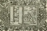 An illustration from Icones, id est, Verae imagines virorum doctrina simul et pietate illustrium, : quorum praecipuè ministerio partim bonarum literarum studia sunt restituta, partim vera religio in variis orbis Christiani regionibus, nostra patrúmque memoria fuit instaurata : additis eorundem vitae & operae descriptionibus, quibus adiectae sunt nonnullae picturae quas emblemata vocant. (1580)