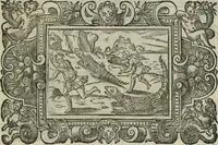 An illustration from Icones, id est, Verae imagines virorum doctrina simul et pietate illustrium, : quorum praecipuè ministerio partim bonarum literarum studia sunt restituta, partim vera religio in variis orbis Christiani regionibus, nostra patrúmque memoria fuit instaurata : additis eorundem vitae & operae descriptionibus, quibus adiectae sunt nonnullae picturae quas emblemata vocant. (1580)