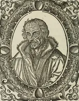 An illustration from Icones, id est, Verae imagines virorum doctrina simul et pietate illustrium, : quorum praecipuè ministerio partim bonarum literarum studia sunt restituta, partim vera religio in variis orbis Christiani regionibus, nostra patrúmque memoria fuit instaurata : additis eorundem vitae & operae descriptionibus, quibus adiectae sunt nonnullae picturae quas emblemata vocant. (1580)
